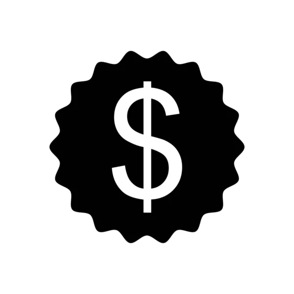 Timbro del sigillo con icona simbolo del denaro, stile linea — Vettoriale Stock