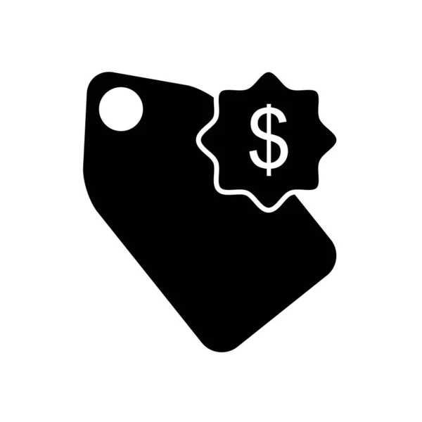 Etiqueta de precio y sello de dinero icono, estilo de silueta — Vector de stock