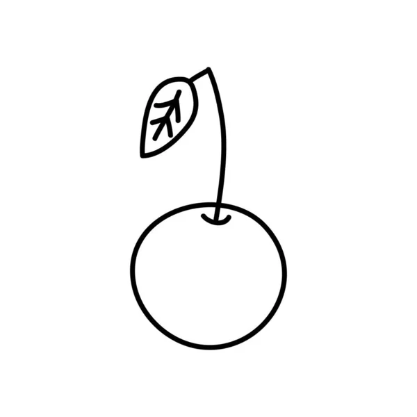Körsbär ikon bild, linje stil — Stock vektor