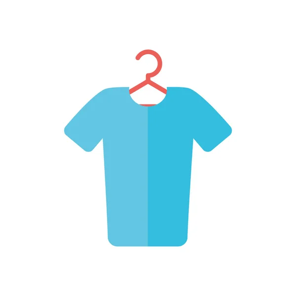 Percha con icono de camiseta, estilo plano — Vector de stock