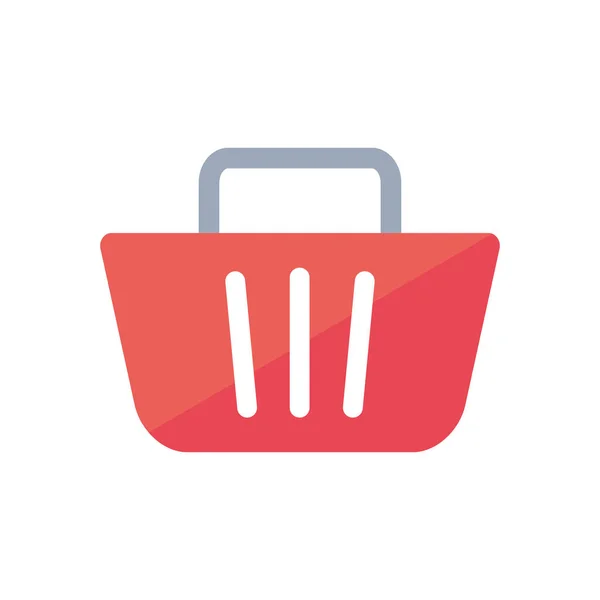 Icono de la cesta de la compra, estilo plano — Vector de stock