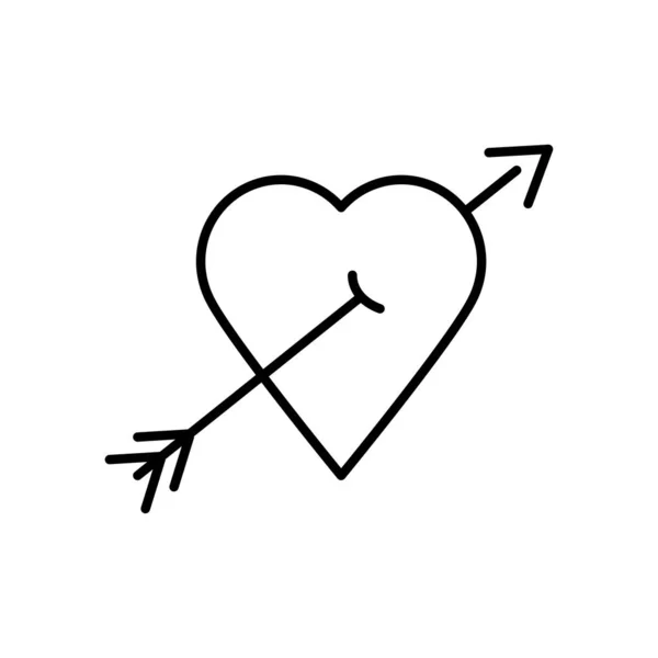 Ícone de coração flecha, estilo de linha —  Vetores de Stock