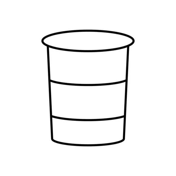 Значок чашки йогурта, стиль линии — стоковый вектор