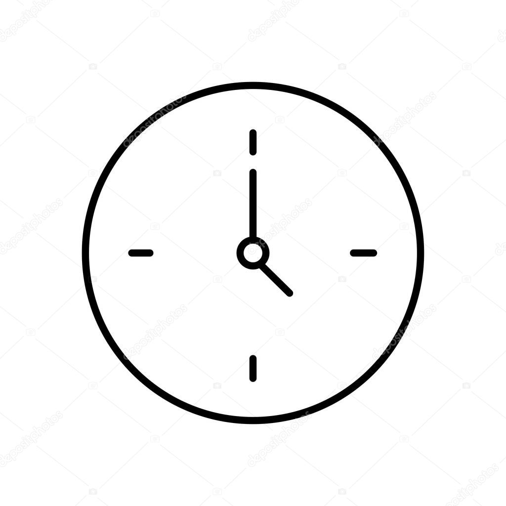 analog clock icon, line style