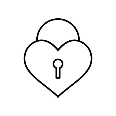 aşk asma kilit simgesi, satır biçimi