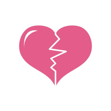 Kırık kalp simgesi, düz stil