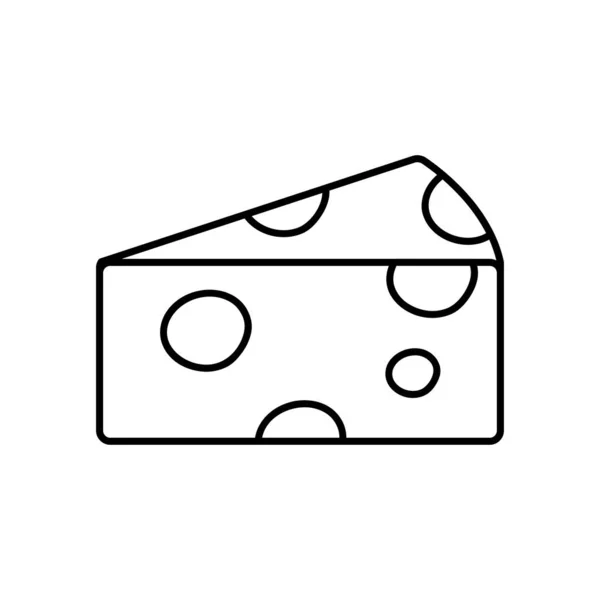 Ikona kousku sýra, styl čáry — Stockový vektor