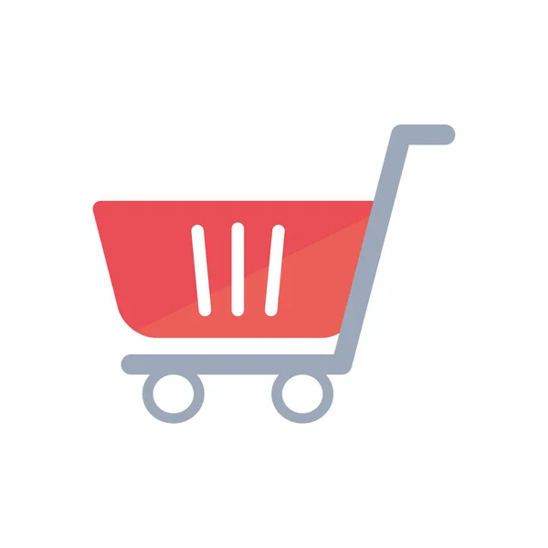 Shopping cart icon, flat style — Stock Vector