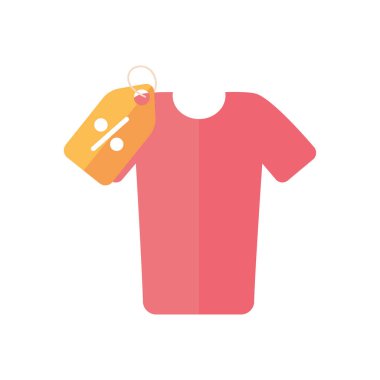 Fiyat etiketi simgesi olan tişört, düz stil