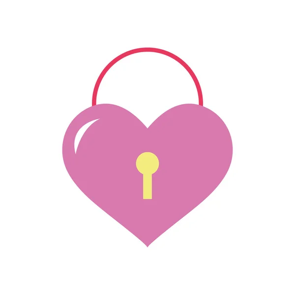 Amor icono candado, estilo plano — Vector de stock