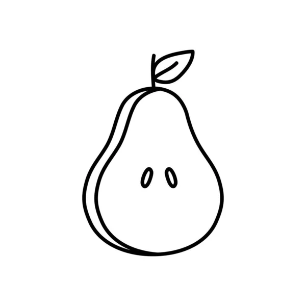Icono de fruta de pera, estilo de línea — Vector de stock
