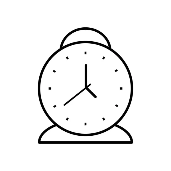 Escritorio despertador icono del reloj, estilo de línea — Archivo Imágenes Vectoriales