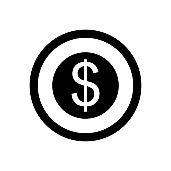 Money coin icon, silhouette style — Stock Vector