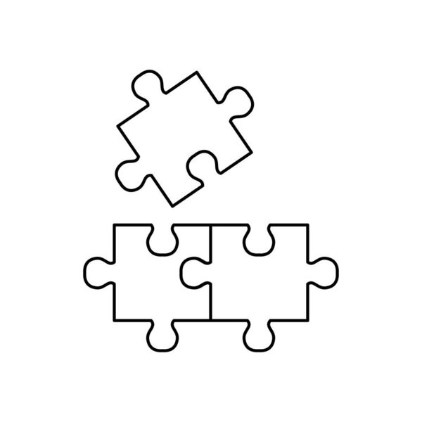 jigsaw pieces icon image, line style