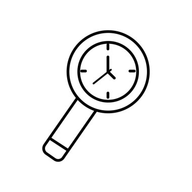 Büyütme cam saat simgesi, satır biçimi