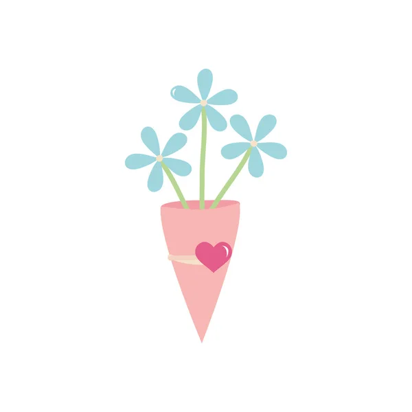 Ramo de flores icono, estilo plano — Vector de stock