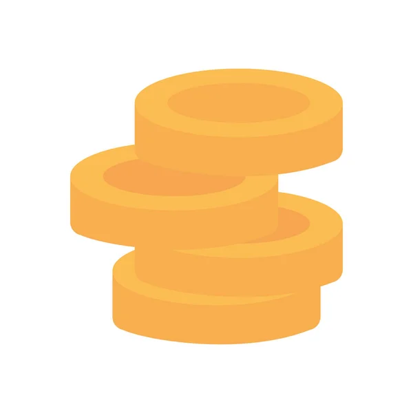 Money coins icon, flat style — Stock Vector