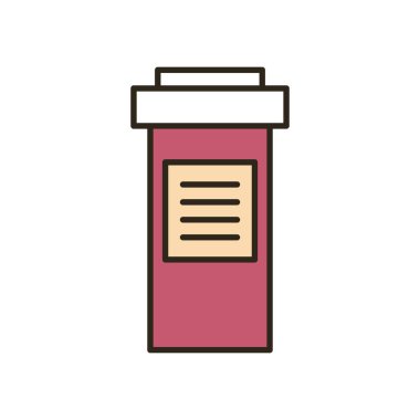 Tıbbi haplar kavanoz hattı ve biçim ikonu vektör tasarımını doldur