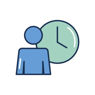 Avatar kişisi ve saat simgesi, satır doldurma biçimi