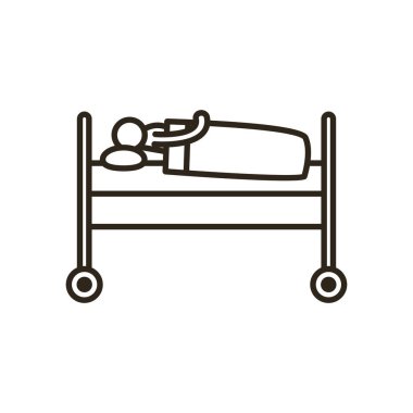 Tıbbi sedye çizgisi biçim vektör tasarımı