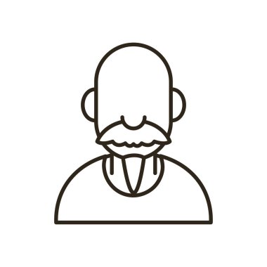 Büyükbaba ya da yaşlı adam çizgi çizgi çizgi çizimi biçim vektör tasarımı