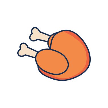 Kızarmış tavuk ikonu, satır doldurma stili