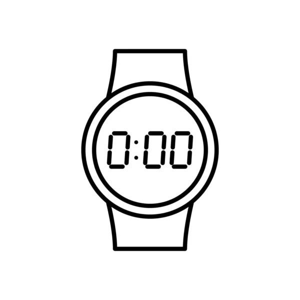 Smartwatch icône image, style de ligne — Image vectorielle