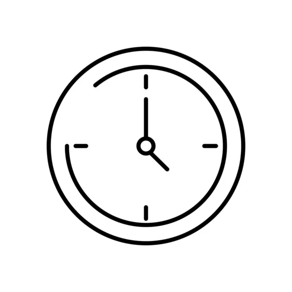 Ícone clássico relógio de parede, estilo de linha — Vetor de Stock