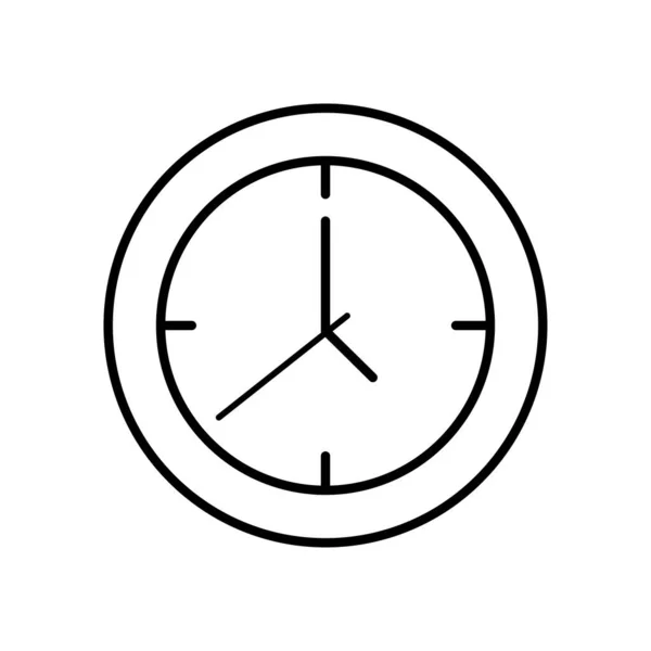 Immagine dell'icona dell'orologio analogico, stile linea — Vettoriale Stock