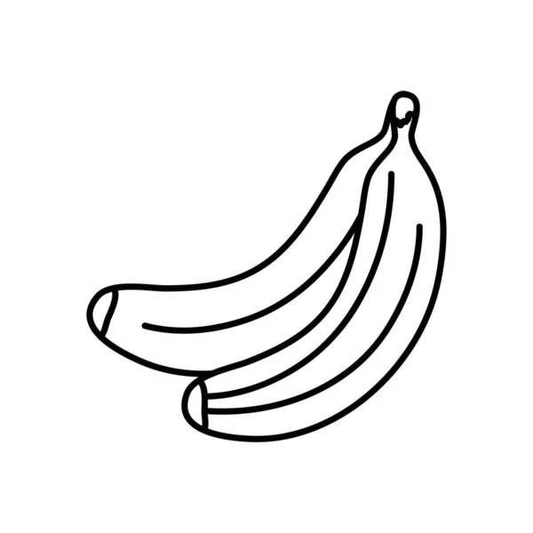 Банани фруктовий значок, стиль лінії — стоковий вектор