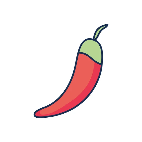 Chili pictogram afbeelding, lijn vullen stijl — Stockvector