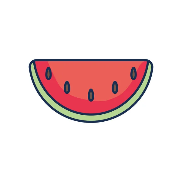 Wassermelone Symbolbild, Zeilenfüllstil — Stockvektor