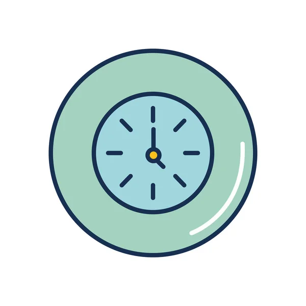 Icono de reloj redondo, estilo de relleno de línea — Vector de stock