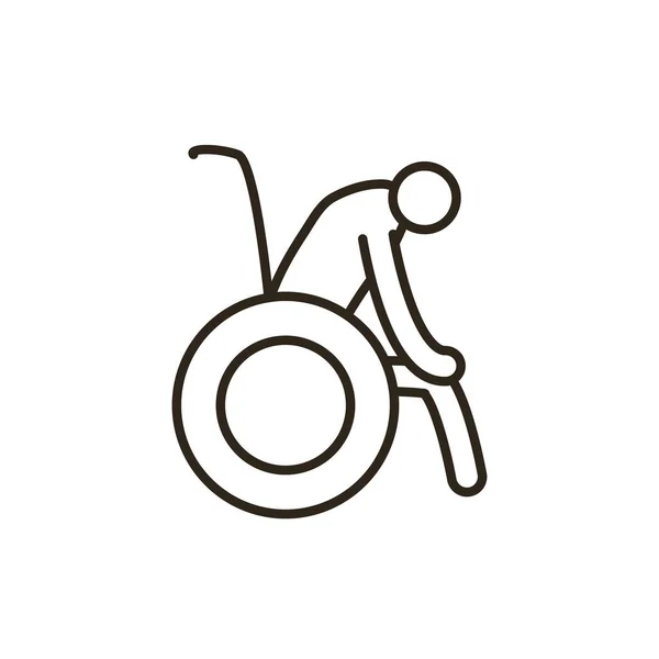 Isolato nonno avatar sulla sedia a rotelle stile icona vettoriale design — Vettoriale Stock