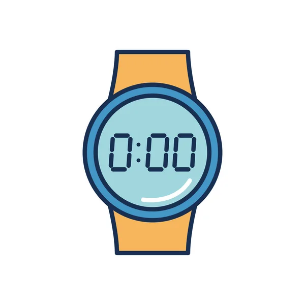Symbolbild der Smartwatch, Zeilenfüllstil — Stockvektor