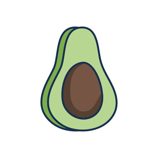 Avocado plak pictogram, lijn vullen stijl — Stockvector