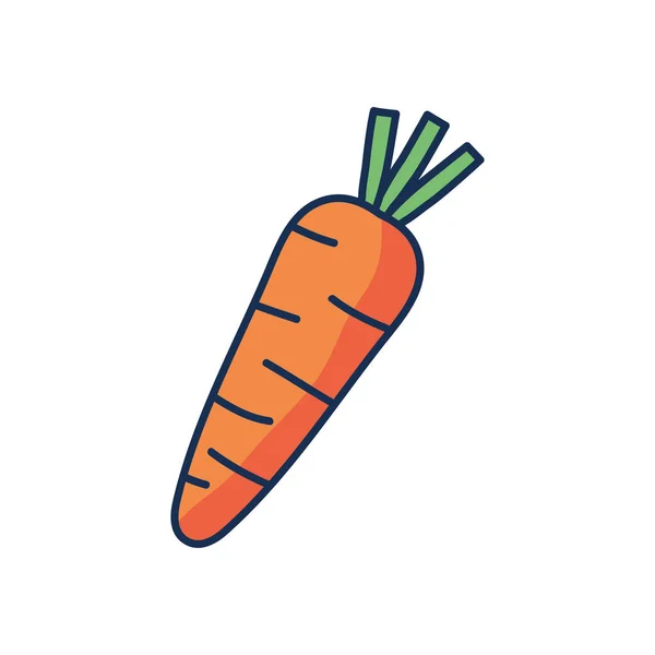 Wortel groente icoon, lijn vullen stijl — Stockvector