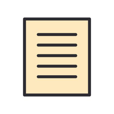 belge kağıt satırı ve biçim simgesi vektör tasarımını doldur