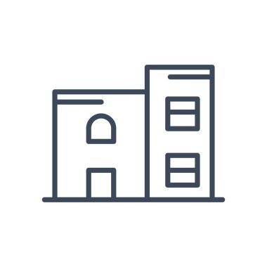 Pencereli ev ve kapı çizgisi biçim vektör tasarımı