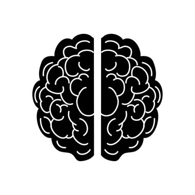 İnsan beyni simgesi, siluet tarzı