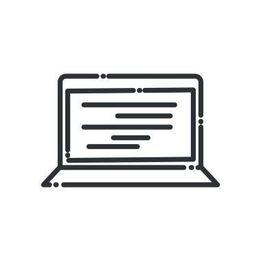 dizüstü bilgisayar çizgisi biçim vektör tasarımı