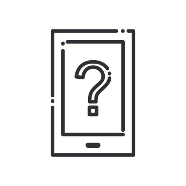 Soru işareti biçim vektör tasarımlı akıllı telefon