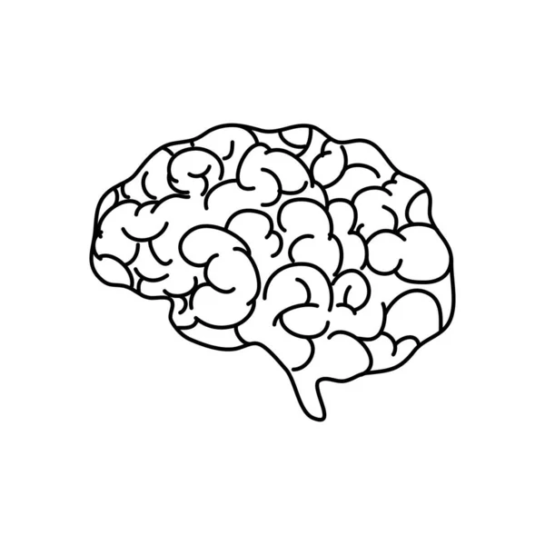 Profil ludzkiej ikony mózgu, styl linii — Wektor stockowy
