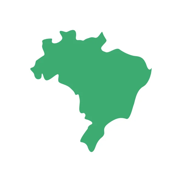 Brasil mapa plano icono de estilo diseño vectorial — Vector de stock