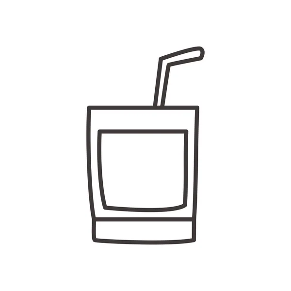 Cocktail Glas Linie Stil Ikone Vektor Design — Stockvektor