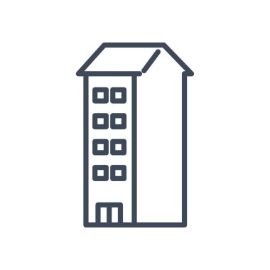 Pencere satırı biçim vektör tasarımlı şehir binası