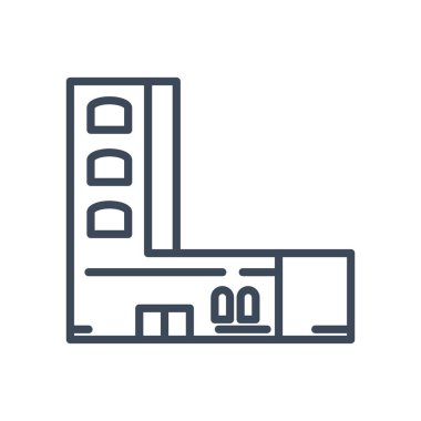 Pencere satırı biçim vektör tasarımlı şehir binası