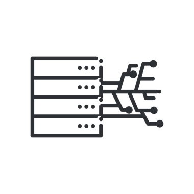 Devre çizgisi biçim vektör tasarımı ile web sunucusu