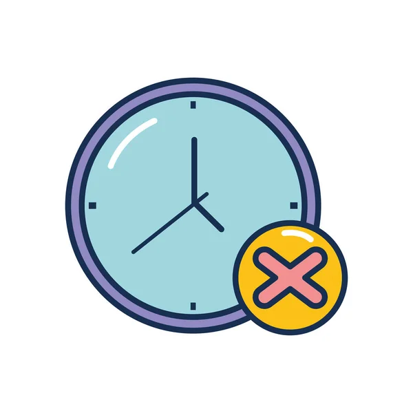 Reloj y cruz símbolo icono, estilo de relleno de línea — Vector de stock