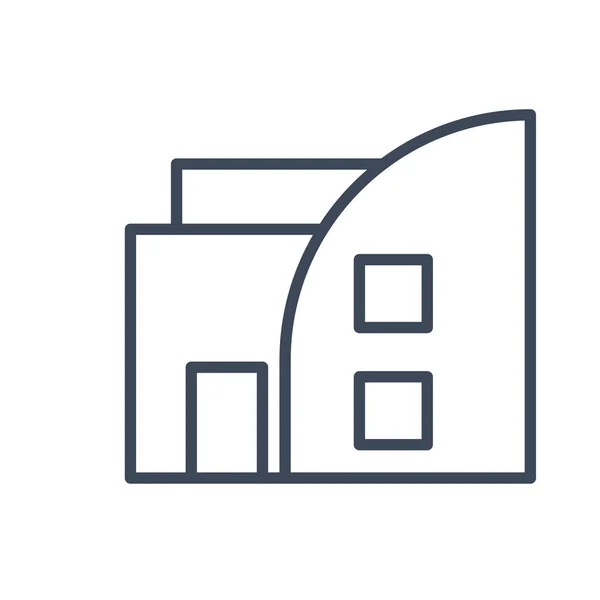 Pencereli ev ve kapı çizgisi biçim vektör tasarımı — Stok Vektör